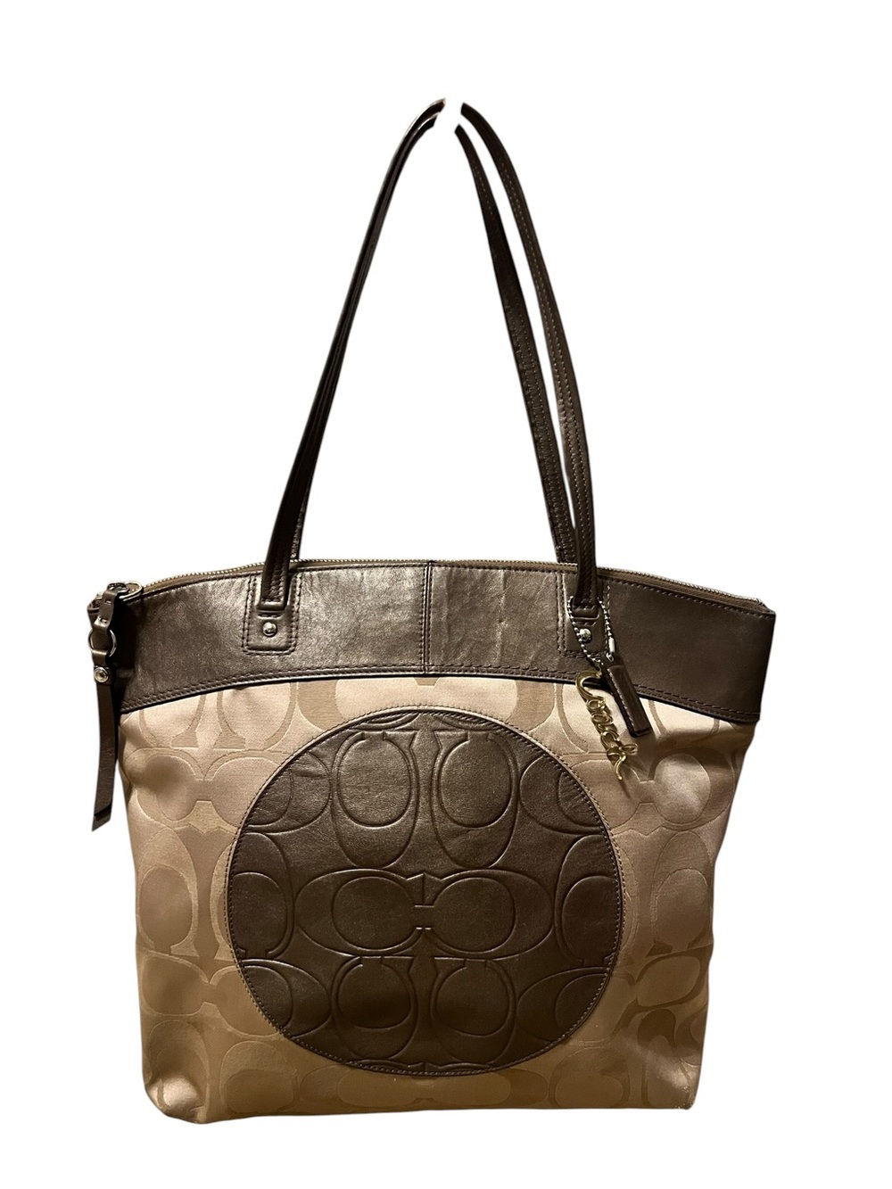 Coach Laura Signature Large Canvas Shoulder Tote F18335